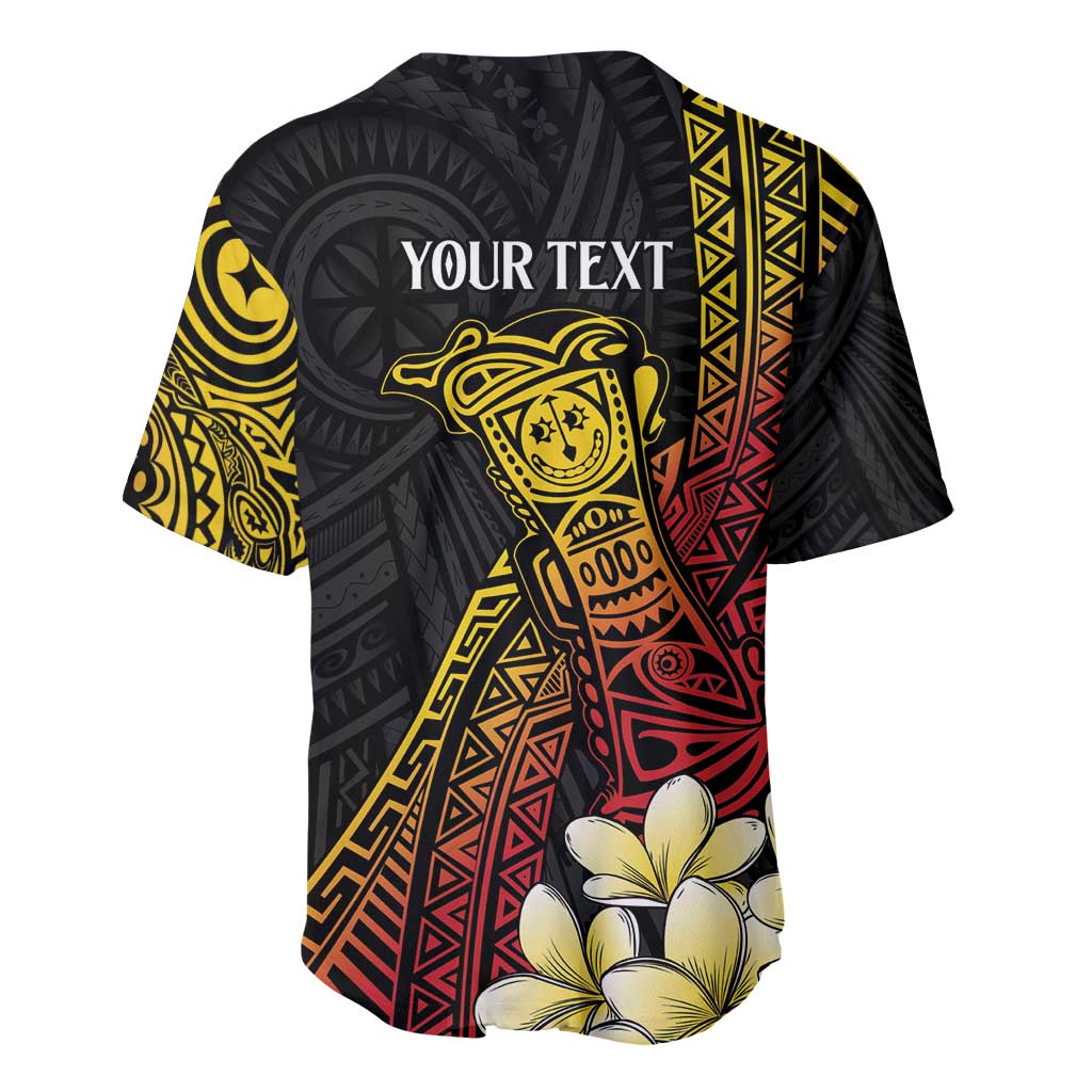 Personalized Papua New Guinea Baseball Jersey Kundu Drum Carving Motifs LT7 - Polynesian Pride
