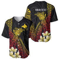 Personalized Papua New Guinea Baseball Jersey Kundu Drum Carving Motifs LT7 - Polynesian Pride