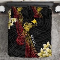 Personalized Papua New Guinea Bedding Set Kundu Drum Carving Motifs LT7 Black - Polynesian Pride