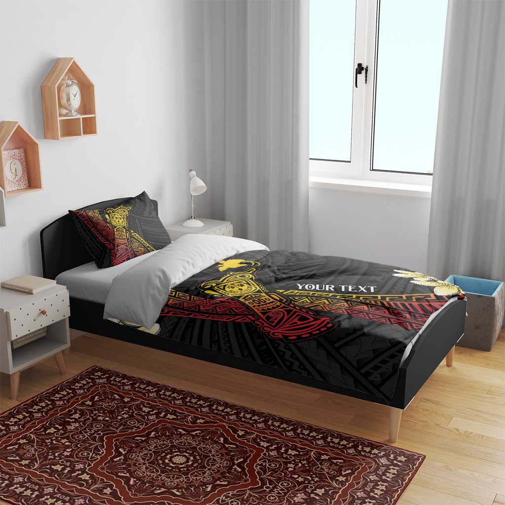 Personalized Papua New Guinea Bedding Set Kundu Drum Carving Motifs LT7 - Polynesian Pride