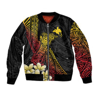 Personalized Papua New Guinea Bomber Jacket Kundu Drum Carving Motifs LT7 Unisex Black - Polynesian Pride