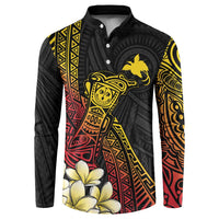Personalized Papua New Guinea Button Sweatshirt Kundu Drum Carving Motifs LT7 Black - Polynesian Pride
