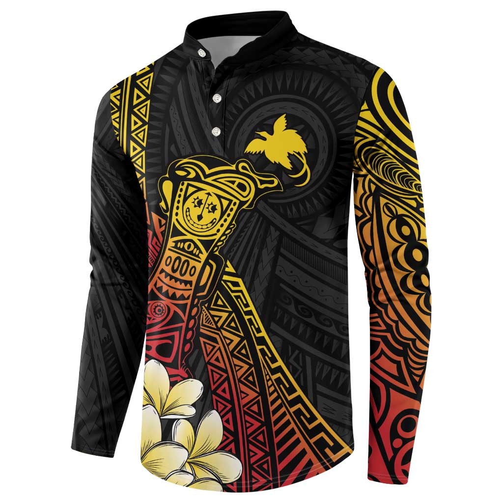 Personalized Papua New Guinea Button Sweatshirt Kundu Drum Carving Motifs LT7 - Polynesian Pride