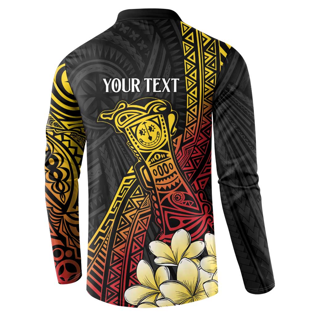 Personalized Papua New Guinea Button Sweatshirt Kundu Drum Carving Motifs LT7 - Polynesian Pride