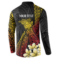 Personalized Papua New Guinea Button Sweatshirt Kundu Drum Carving Motifs LT7 - Polynesian Pride