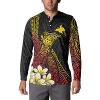 Personalized Papua New Guinea Button Sweatshirt Kundu Drum Carving Motifs LT7 - Polynesian Pride