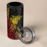 Personalized Papua New Guinea 4 in 1 Can Cooler Tumbler Kundu Drum Carving Motifs LT7 - Polynesian Pride