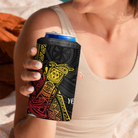 Personalized Papua New Guinea 4 in 1 Can Cooler Tumbler Kundu Drum Carving Motifs LT7 - Polynesian Pride