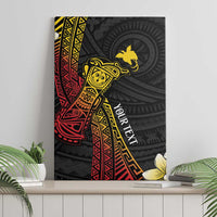 Personalized Papua New Guinea Canvas Wall Art Kundu Drum Carving Motifs LT7 - Polynesian Pride