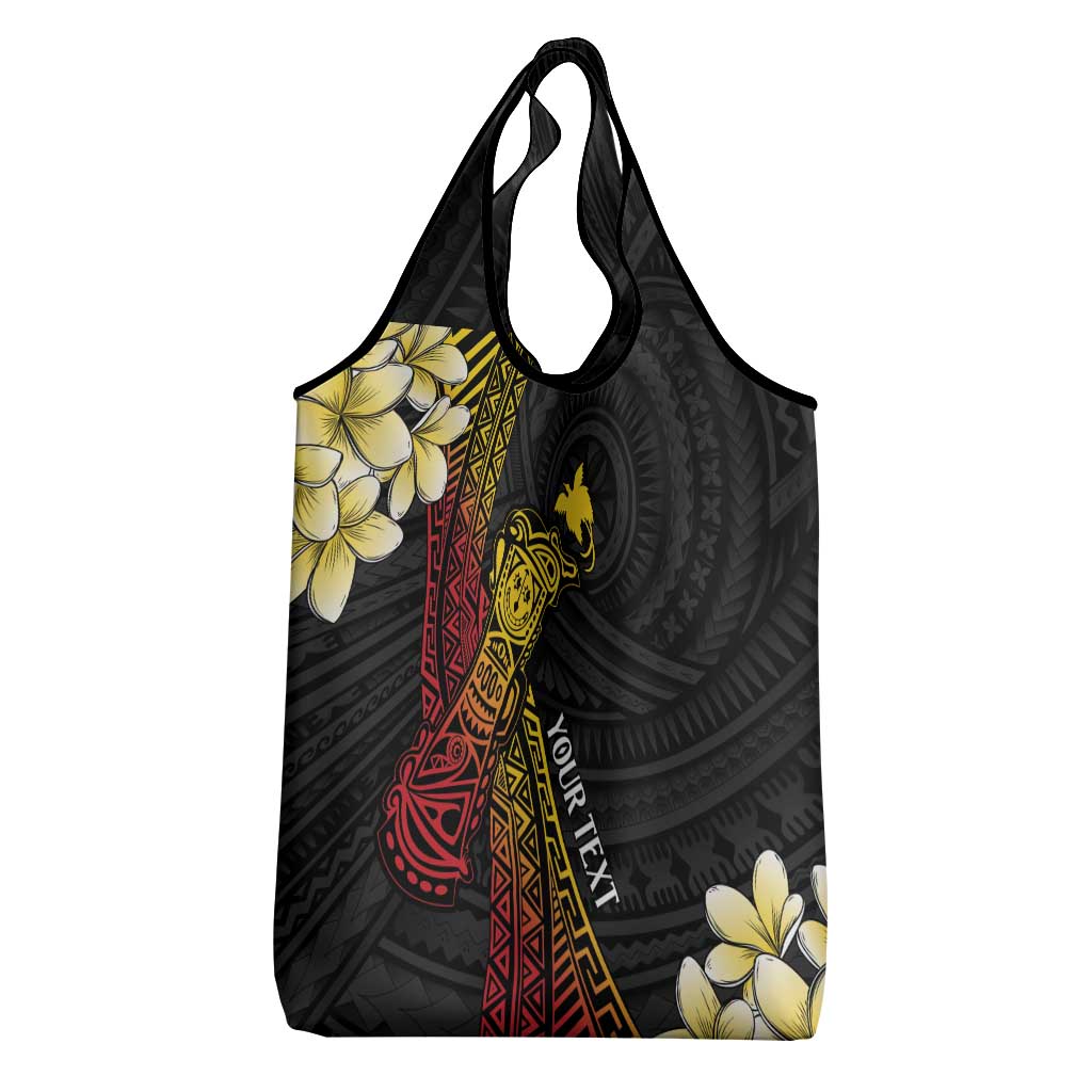 Personalized Papua New Guinea Grocery Bag Kundu Drum Carving Motifs LT7 - Polynesian Pride
