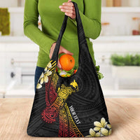 Personalized Papua New Guinea Grocery Bag Kundu Drum Carving Motifs LT7 - Polynesian Pride