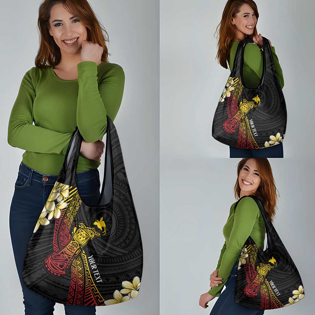 Personalized Papua New Guinea Grocery Bag Kundu Drum Carving Motifs LT7 - Polynesian Pride