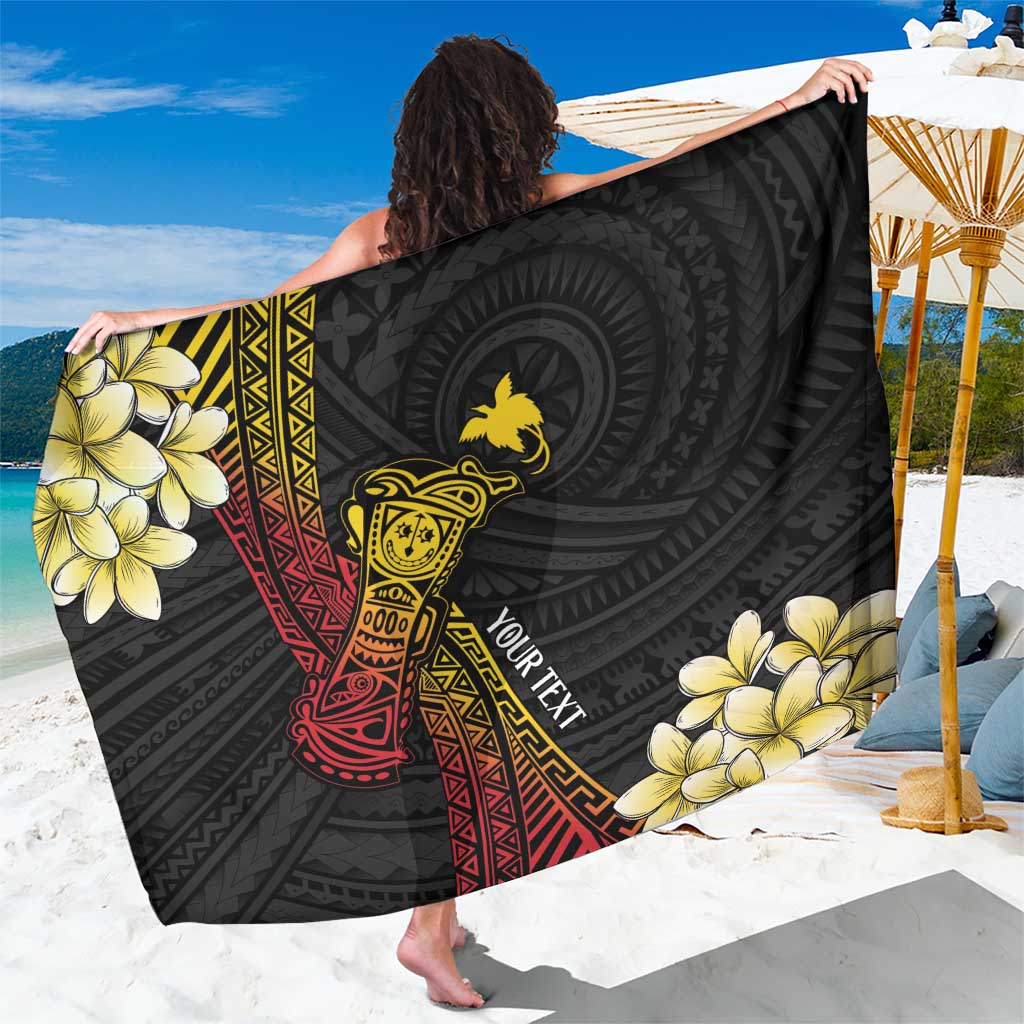 Personalized Papua New Guinea Sarong Kundu Drum Carving Motifs LT7 One Size 44 x 66 inches Black - Polynesian Pride