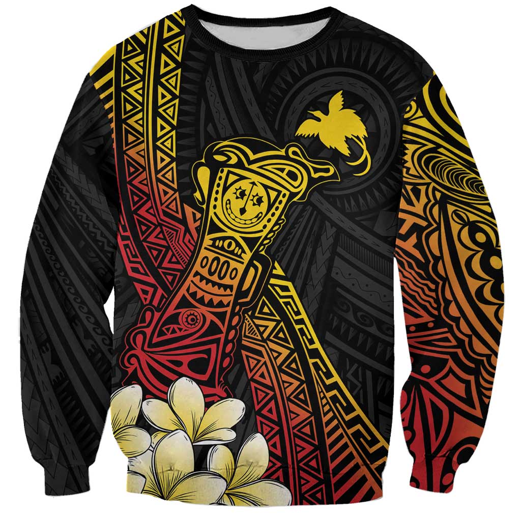 Personalized Papua New Guinea Sweatshirt Kundu Drum Carving Motifs LT7 Unisex Black - Polynesian Pride