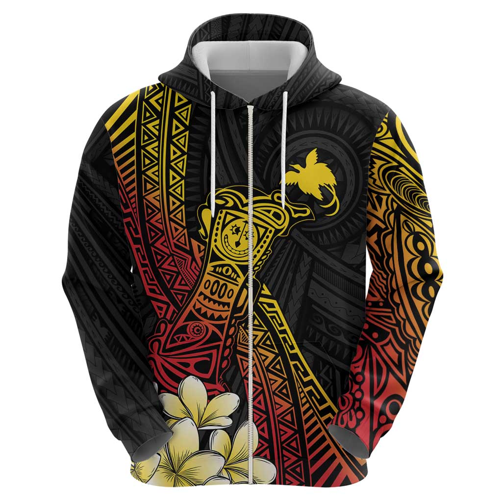 Personalized Papua New Guinea Zip Hoodie Kundu Drum Carving Motifs LT7 - Polynesian Pride