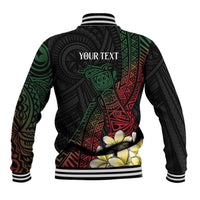 Personalized Papua New Guinea Baseball Jacket Kundu Drum Motifs - Sepik Colors LT7 - Polynesian Pride