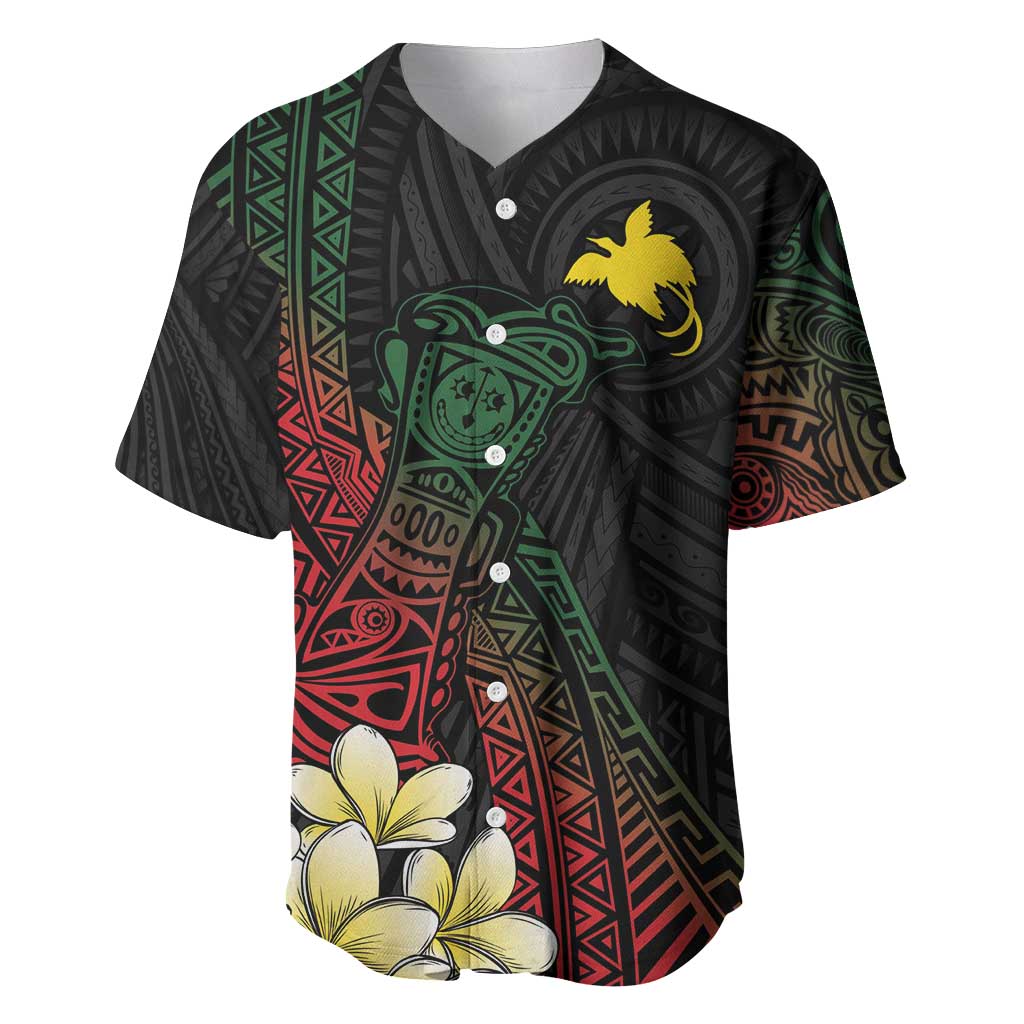 Personalized Papua New Guinea Baseball Jersey Kundu Drum Motifs - Sepik Colors LT7 Black - Polynesian Pride