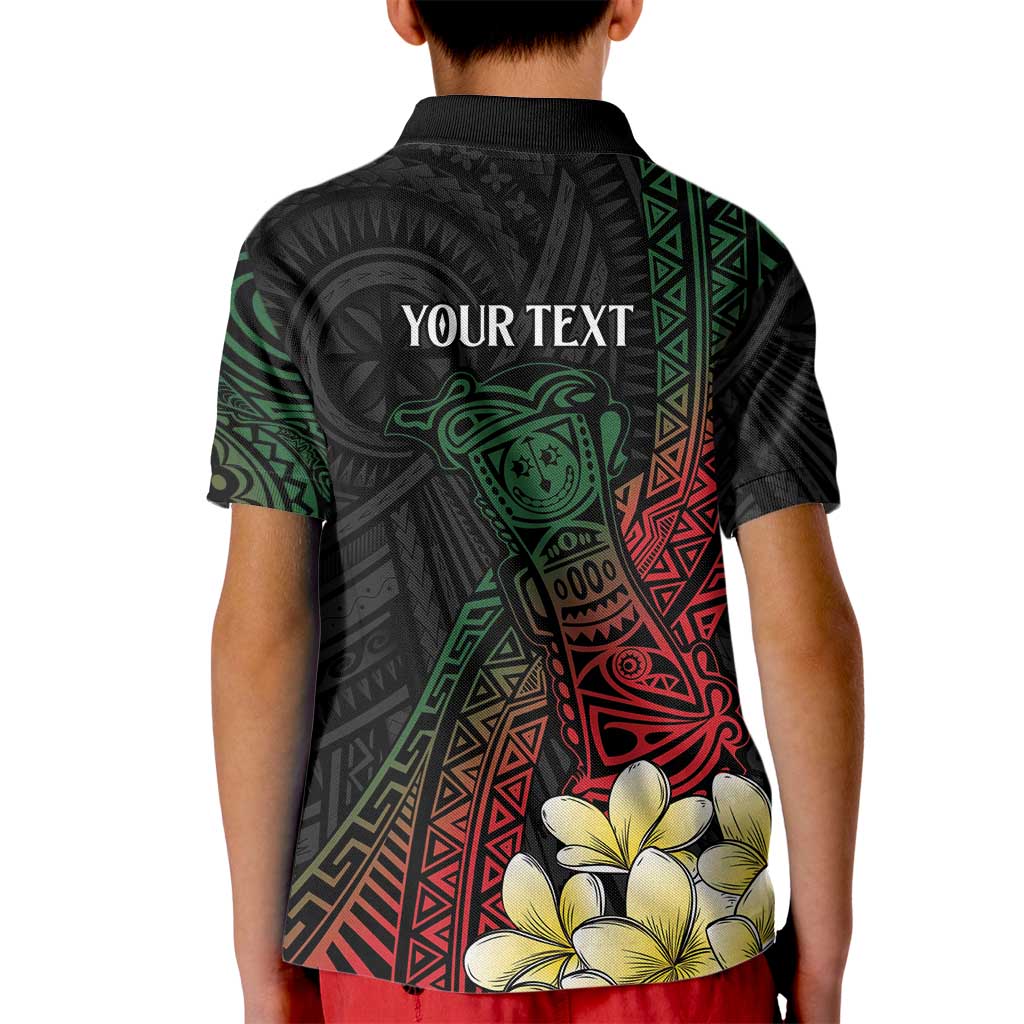 Personalized Papua New Guinea Kid Polo Shirt Kundu Drum Motifs - Sepik Colors LT7 - Polynesian Pride