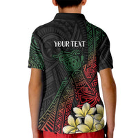 Personalized Papua New Guinea Kid Polo Shirt Kundu Drum Motifs - Sepik Colors LT7 - Polynesian Pride