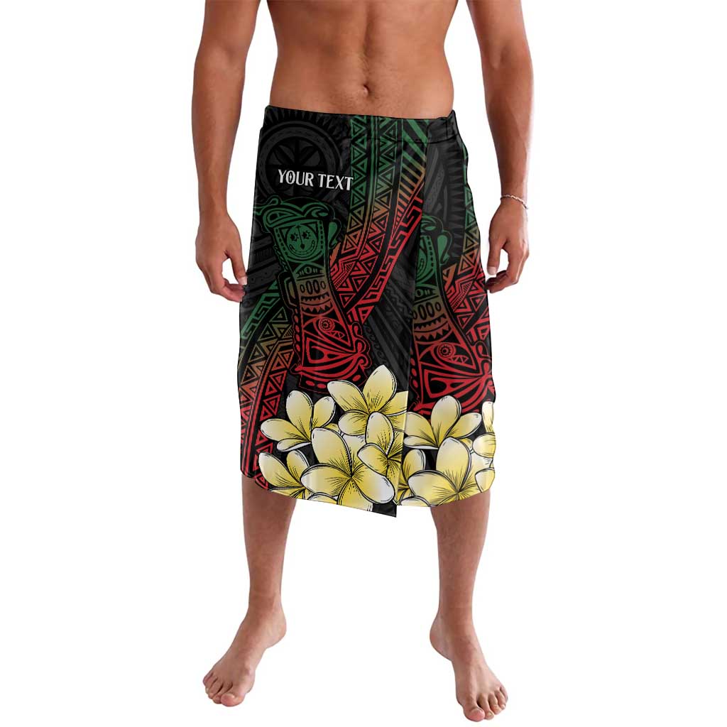 Personalized Papua New Guinea Lavalava Kundu Drum Motifs - Sepik Colors LT7 Black - Polynesian Pride