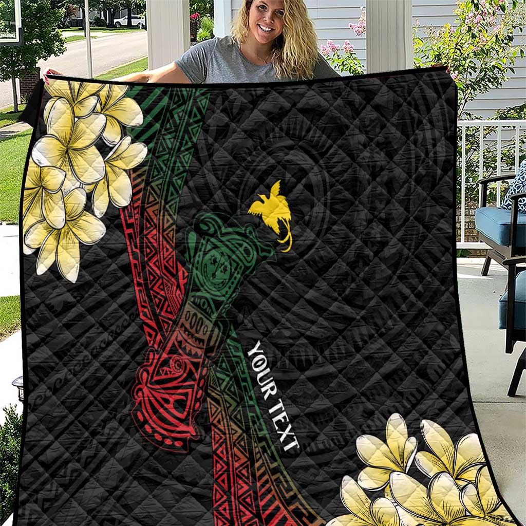 Personalized Papua New Guinea Quilt Kundu Drum Motifs - Sepik Colors LT7 Black - Polynesian Pride