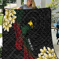 Personalized Papua New Guinea Quilt Kundu Drum Motifs - Sepik Colors LT7 Black - Polynesian Pride