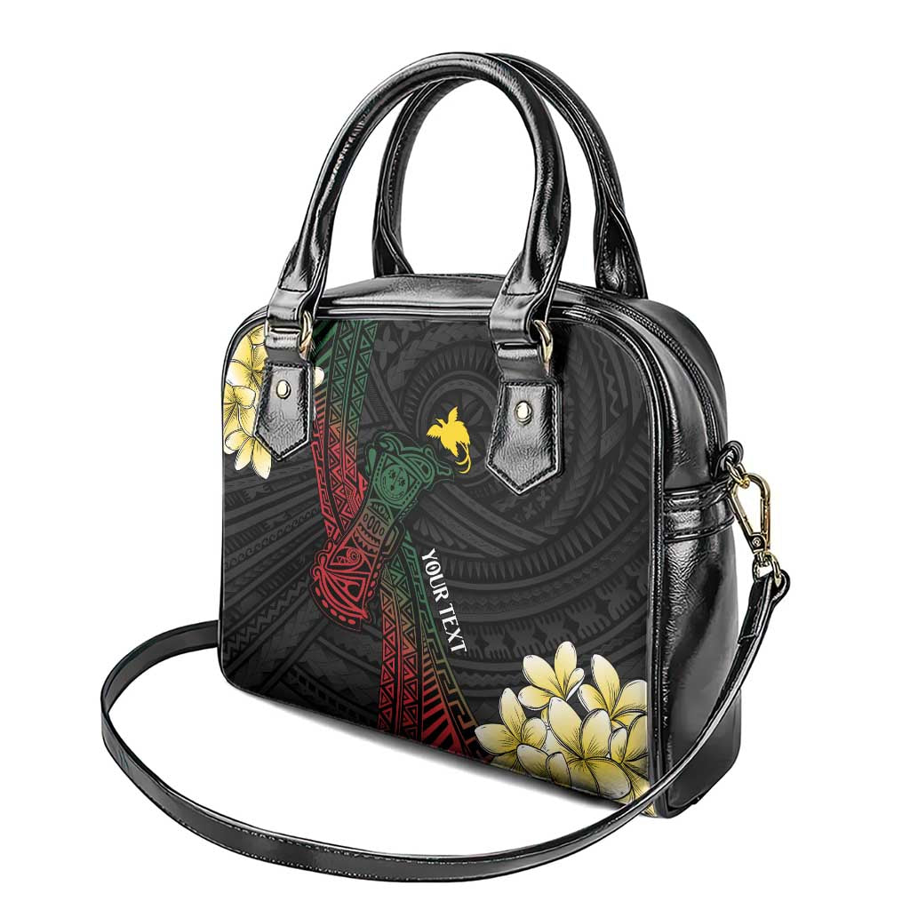 Personalized Papua New Guinea Shoulder Handbag Kundu Drum Motifs - Sepik Colors LT7 - Polynesian Pride