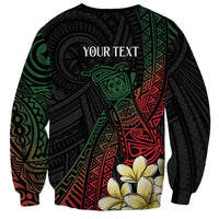 Personalized Papua New Guinea Sweatshirt Kundu Drum Motifs - Sepik Colors LT7 - Polynesian Pride