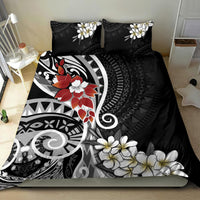 Bula Fiji Tagimaucia Mix Plumeria Masi Tapa Bedding Set Black LT7 - Polynesian Pride