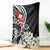 Bula Fiji Tagimaucia Mix Plumeria Masi Tapa Blanket Black