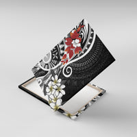 Bula Fiji Tagimaucia Mix Plumeria Masi Tapa Canvas Wall Art Black LT7 With Frame Black - Polynesian Pride