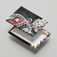 Bula Fiji Tagimaucia Mix Plumeria Masi Tapa Canvas Wall Art Black LT7 - Polynesian Pride
