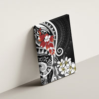 Bula Fiji Tagimaucia Mix Plumeria Masi Tapa Canvas Wall Art Black LT7 - Polynesian Pride