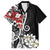 Bula Fiji Tagimaucia Mix Plumeria Masi Tapa Family Matching Off Shoulder Long Sleeve Dress and Hawaiian Shirt Black LT7 Dad's Shirt - Short Sleeve Black - Polynesian Pride