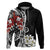 Bula Fiji Tagimaucia Mix Plumeria Masi Tapa Hoodie Black LT7 Zip Hoodie Black - Polynesian Pride