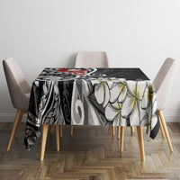 Bula Fiji Tagimaucia Mix Plumeria Masi Tapa Tablecloth Black LT7 - Polynesian Pride