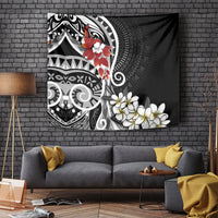 Bula Fiji Tagimaucia Mix Plumeria Masi Tapa Tapestry Black LT7 - Polynesian Pride