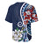 Bula Fiji Tagimaucia Mix Plumeria Masi Tapa Baseball Jersey Blue LT7 - Polynesian Pride