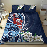 Bula Fiji Tagimaucia Mix Plumeria Masi Tapa Bedding Set Blue LT7 - Polynesian Pride