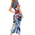 Bula Fiji Tagimaucia Mix Plumeria Masi Tapa Family Matching Short Sleeve Bodycon Dress and Hawaiian Shirt Blue LT7 - Polynesian Pride