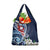 Bula Fiji Tagimaucia Mix Plumeria Masi Tapa Grocery Bag Blue