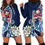 Bula Fiji Tagimaucia Mix Plumeria Masi Tapa Hoodie Dress Blue LT7 - Polynesian Pride