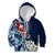 Bula Fiji Tagimaucia Mix Plumeria Masi Tapa Kid Hoodie Blue LT7 Hoodie Blue - Polynesian Pride