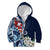 Bula Fiji Tagimaucia Mix Plumeria Masi Tapa Kid Hoodie Blue LT7 Zip Hoodie Blue - Polynesian Pride