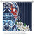 Bula Fiji Tagimaucia Mix Plumeria Masi Tapa Shower Curtain Blue