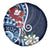 Bula Fiji Tagimaucia Mix Plumeria Masi Tapa Spare Tire Cover Blue