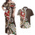 Bula Fiji Tagimaucia Mix Plumeria Masi Tapa Couples Matching Off Shoulder Maxi Dress and Hawaiian Shirt Brown LT7 Brown - Polynesian Pride