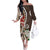 Bula Fiji Tagimaucia Mix Plumeria Masi Tapa Family Matching Off Shoulder Long Sleeve Dress and Hawaiian Shirt Brown LT7 Mom's Dress Brown - Polynesian Pride