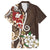 Bula Fiji Tagimaucia Mix Plumeria Masi Tapa Family Matching Off Shoulder Short Dress and Hawaiian Shirt Brown LT7 Dad's Shirt - Short Sleeve Brown - Polynesian Pride