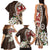 Bula Fiji Tagimaucia Mix Plumeria Masi Tapa Family Matching Tank Maxi Dress and Hawaiian Shirt Brown LT7 - Polynesian Pride